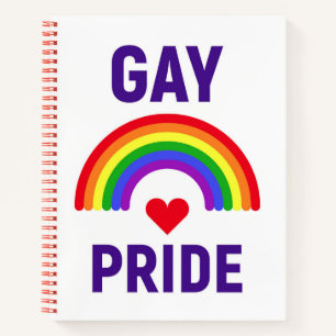 Gay Pride Heart & Rainbow Notebook