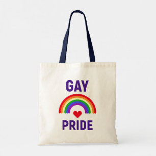 Gay Pride   Heart & Rainbow Tote Bag