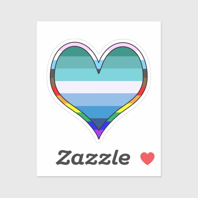 Gay Pride Heart Sticker (Sheet)
