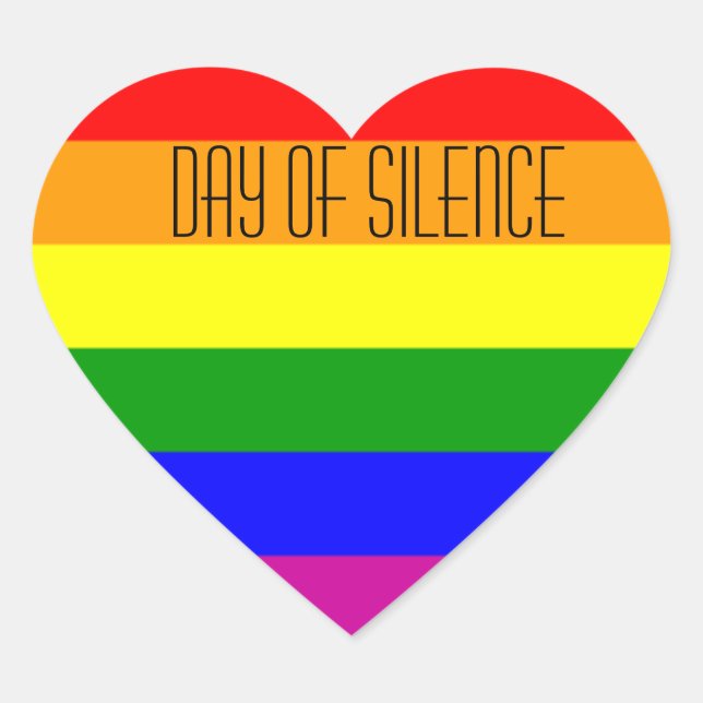 Gay Pride Heart Sticker (Front)