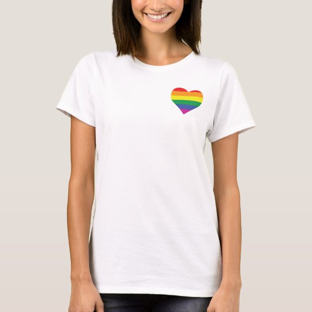 Gay Pride Heart T-Shirt (Front)