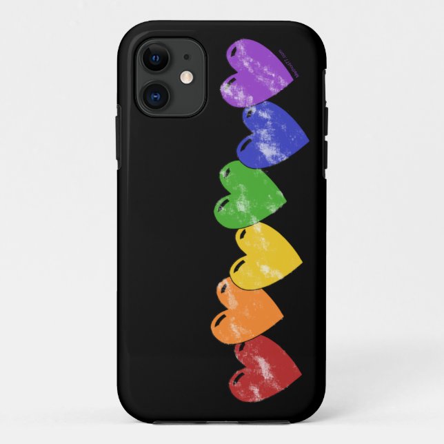 Gay Pride Hearts iPhone 5 Case (Back)
