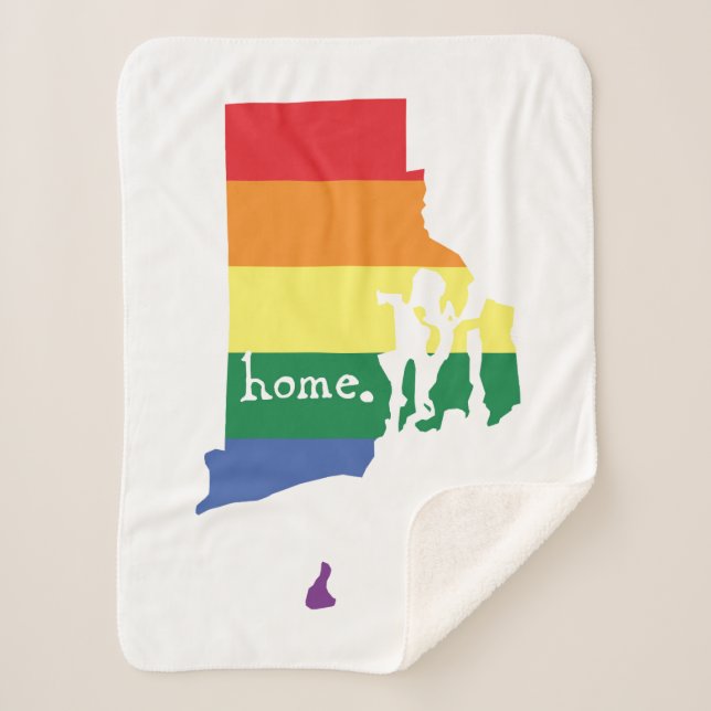 Gay Pride Home | Rhode Island Sherpa Blanket (Front)