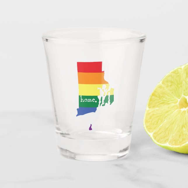 Gay Pride Home | Rhode Island Shot Glass (Front)