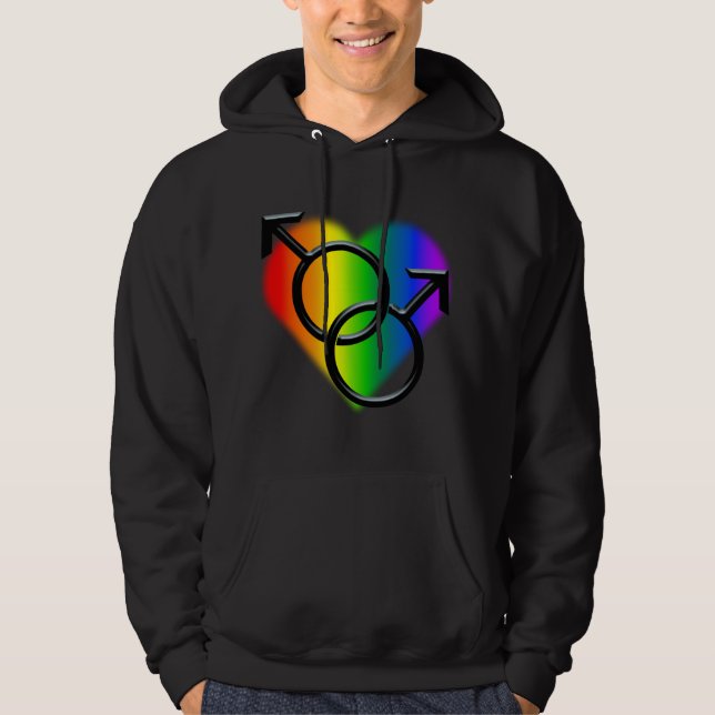 Gay Pride Hoodie Rainbow Love Hoodie Sweatshirt (Front)