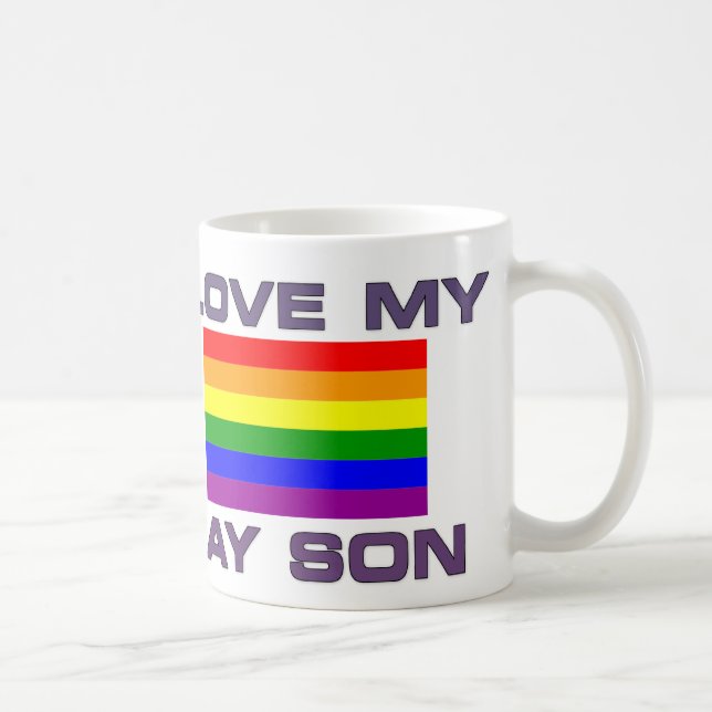 GAY PRIDE I LOVE MY GAY SON COFFEE MUG (Right)