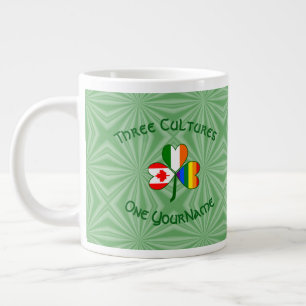Gay Pride Ireland Canada Shamrock Flag Personalise Large Coffee Mug
