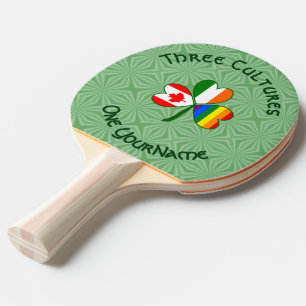 Gay Pride Ireland Canada Shamrock Flag Personalise Ping Pong Paddle