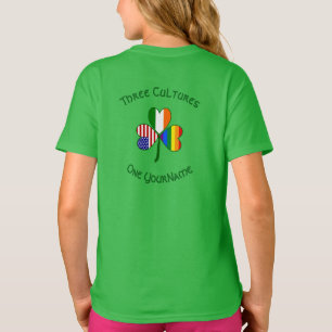 Gay Pride Ireland USA Shamrock Flag Personalised  T-Shirt