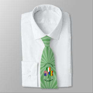 Gay Pride Irish American Flag Shamrock Personalise Tie