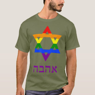 Gay Pride Jewish Star Of David Hebrew Love Flag T-Shirt
