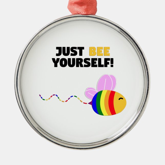 Gay pride just be yourself metal tree decoration (Front)