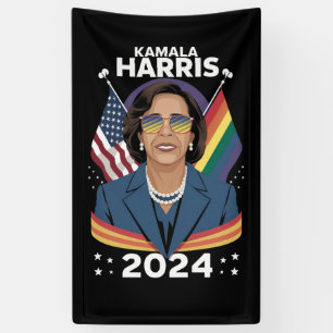 Gay Pride Kamala Harris 2024 Vice President LGBTQ+ Banner
