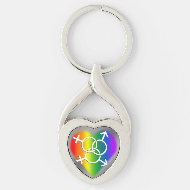 Gay Pride Keychain Rainbow GBLT Love Keychain (Front)
