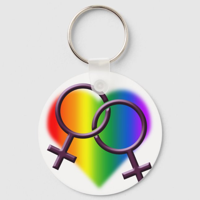 Gay Pride Keychain Rainbow Love Keychain LGBT Gift (Front)
