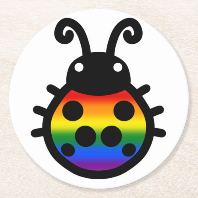 Gay Pride Ladybug Coaster (Front)
