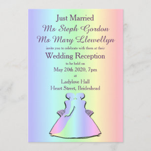 Gay Pride Lesbian Wedding Reception Invitation