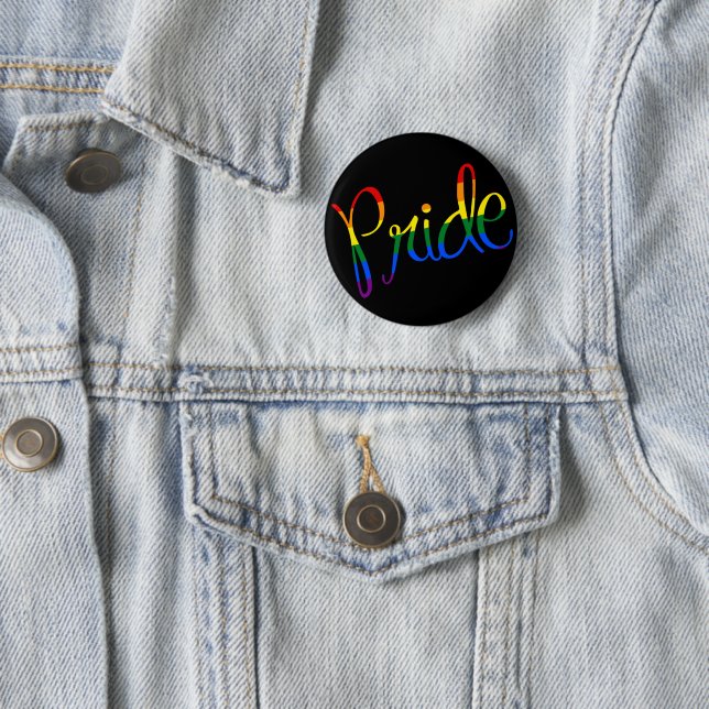 Gay Pride LGBT Black Button (In Situ)