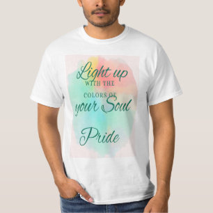 Gay Pride LGBT Color Typo Custom Black T-Shirt