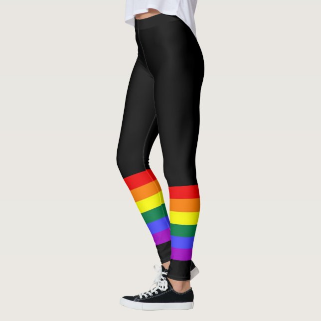 Gay Pride LGBT Colourful Rainbow Leggings (Left)