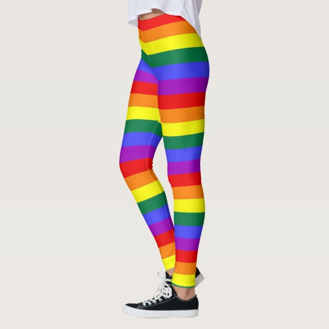 Gay Pride LGBT Colourful Rainbow Pattern Leggings (Left)