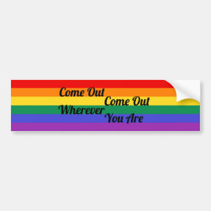 Gay Pride LGBT Come Out Rainbow Flag Love Wins Bumper Sticker