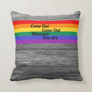 Gay Pride LGBT Come Out Rainbow Flag Love Wins Cushion