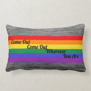 Gay Pride LGBT Come Out Rainbow Flag Love Wins Lumbar Cushion