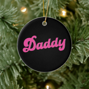 Gay Pride LGBT Pink Bear Gay Daddy Ceramic Tree Decoration