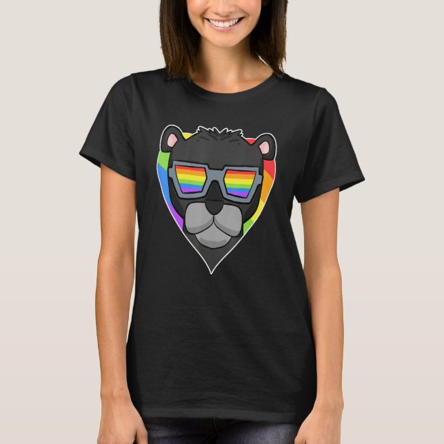 Gay Pride LGBT Rainbow - Black panther - LGBT Hear T-Shirt (Front)