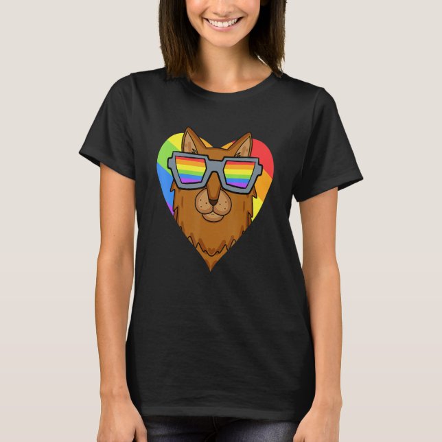 Gay Pride LGBT Rainbow - Cat Breed Somali - LGBT H T-Shirt (Front)