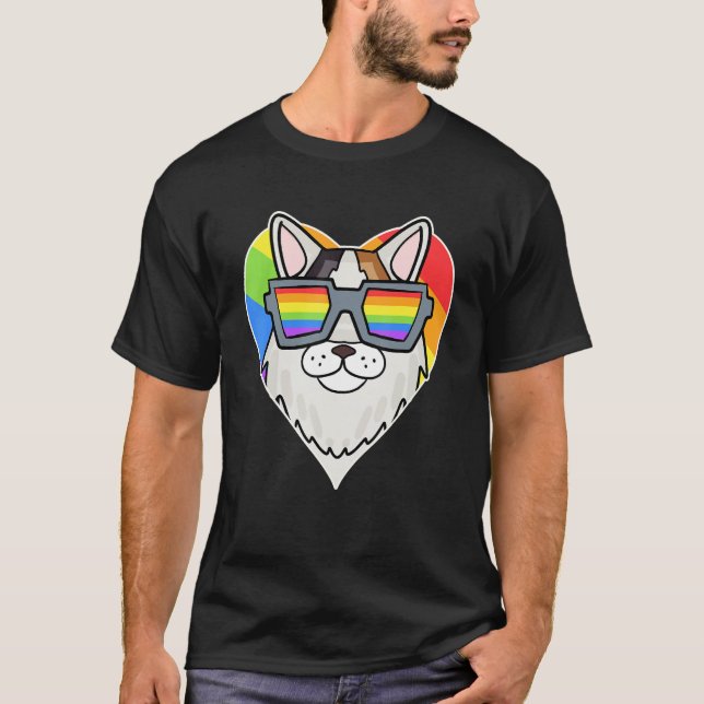 Gay Pride LGBT Rainbow - Cat Breed Turkish Van - L T-Shirt (Front)