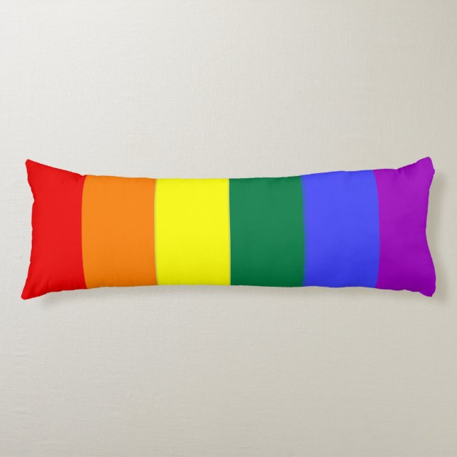 Gay Pride LGBT Rainbow Flag Body Cushion (Front)