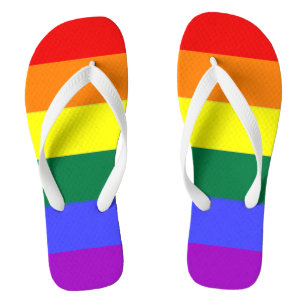 Gay Pride LGBT Rainbow Flag Flip Flops