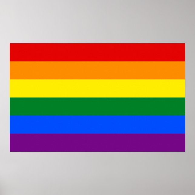 Gay Pride LGBT Rainbow Flag Poster (Front)