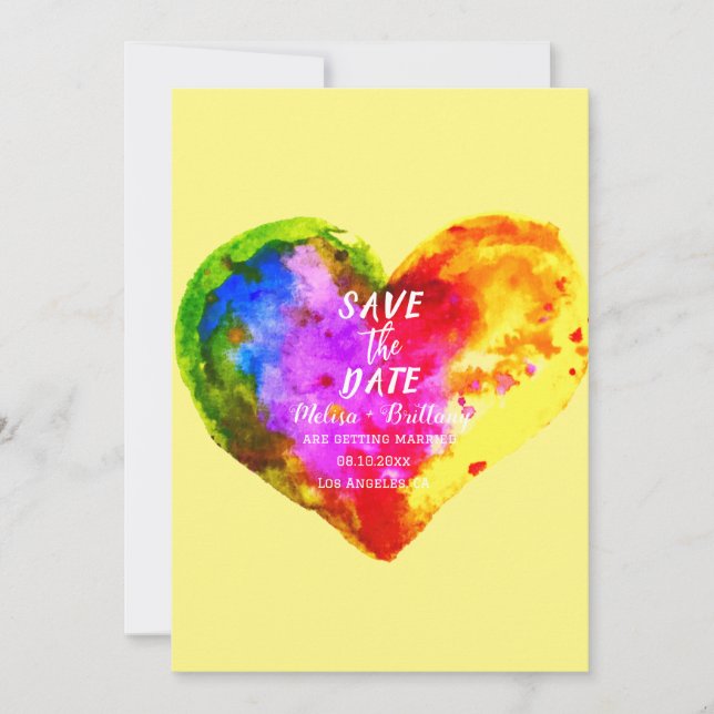 Gay Pride LGBT Rainbow Marriage Wedding  Invitation (Front)