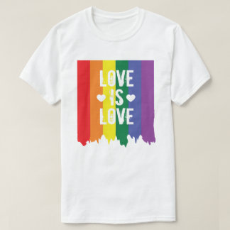 Gay Pride LGBT Rainbow Paint Love is Love T-Shirt
