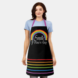 Gay Pride LGBT Rainbow Smile If You Are Gay Apron