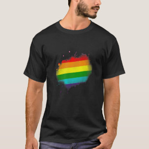 Gay Pride LGBT Rainbow Splatter Paint Gift T-Shirt