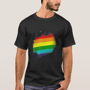 Gay Pride LGBT Rainbow Splatter Paint Gift T-Shirt