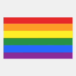 Gay pride LGBT Rainbow Stripes Colourful Flag Rectangular Sticker
