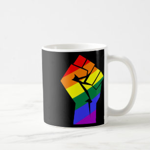 Gay Pride Lgbtq Rainbow Flag Resist Fist Gay Right Coffee Mug