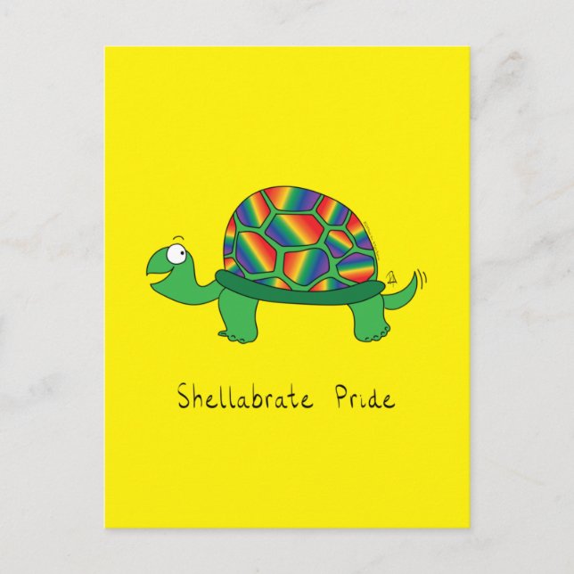 Gay Pride LGBTQ Turtle Tortoise Postcard (Front)
