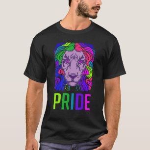 Gay Pride Lion LGBTQ Rainbow Lesbian Men Women 2 T-Shirt
