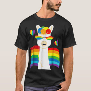 Gay Pride Llama Lover Rainbow Flag LGBTQ Funny Gi T-Shirt