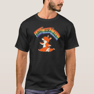 Gay Pride Love For All Lgbt Flag Ally Corgi Dog T-Shirt