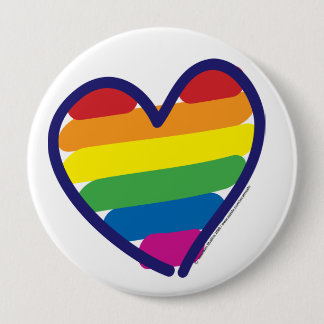 Gay Pride Love Heart 10 Cm Round Badge