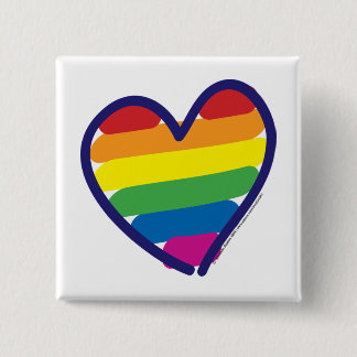 Gay Pride Love Heart 15 Cm Square Badge