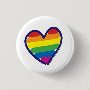 Gay Pride Love Heart 3 Cm Round Badge