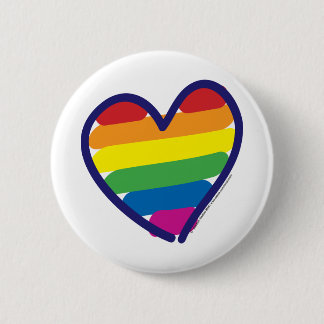 Gay Pride Love Heart 6 Cm Round Badge